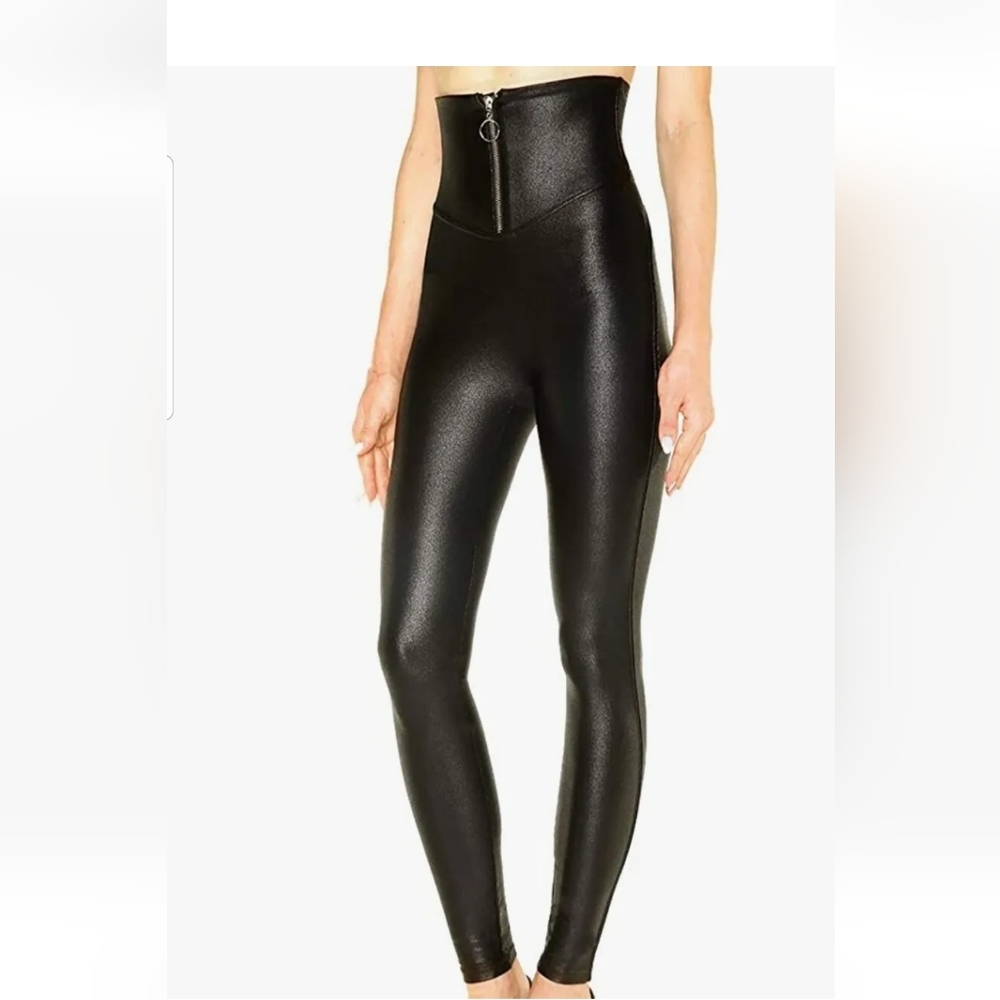 Nwt Tagoo Faux Leather High Eaisted Tommy Control Pants Dressy Leggins